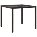 vidaXL Kerti Asztal Barna 90 x 90 x 75 cm polirattan