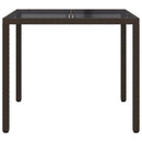 vidaXL Kerti Asztal Barna 90 x 90 x 75 cm polirattan