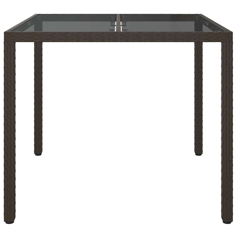 vidaXL Kerti Étkezőasztal Barna 90 x 90 x 75 cm Poli rattan