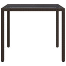 vidaXL Kerti Asztal Barna 90 x 90 x 75 cm polirattan