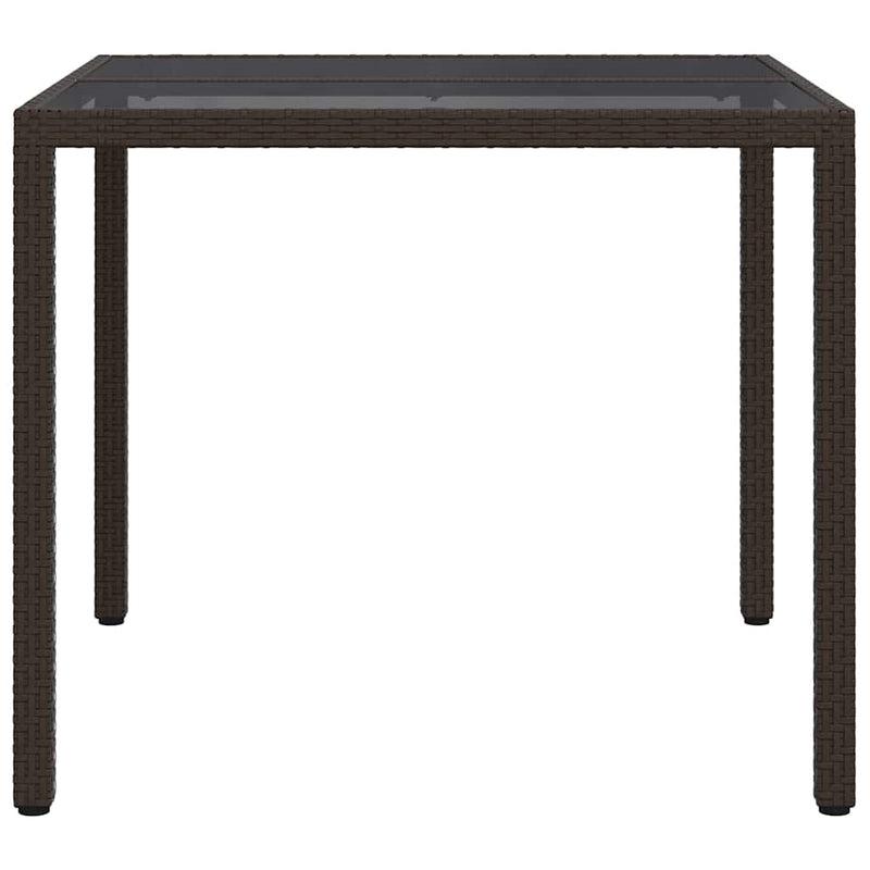 vidaXL Kerti Étkezőasztal Barna 90 x 90 x 75 cm Poli rattan