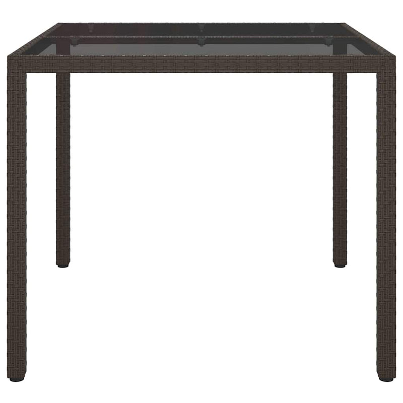 vidaXL Kerti Étkezőasztal Barna 90 x 90 x 75 cm Poli rattan