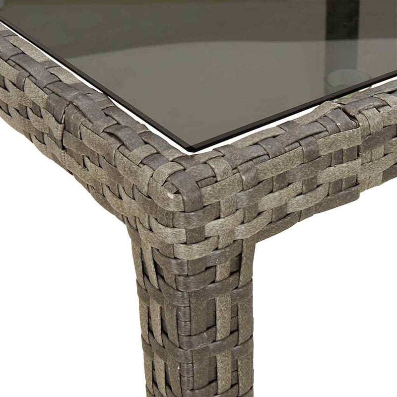 vidaXL Kerti Étkezőasztal Szürke 90 x 90 x 75 cm Poli rattan
