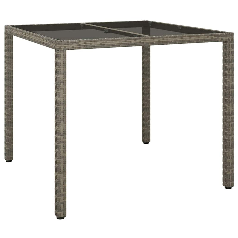 vidaXL Kerti Étkezőasztal Szürke 90 x 90 x 75 cm Poli rattan