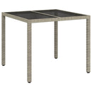 vidaXL Kerti Asztal Szürke 90 x 90 x 75 cm polirattan
