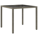 vidaXL Kerti Asztal Szürke 90 x 90 x 75 cm polirattan