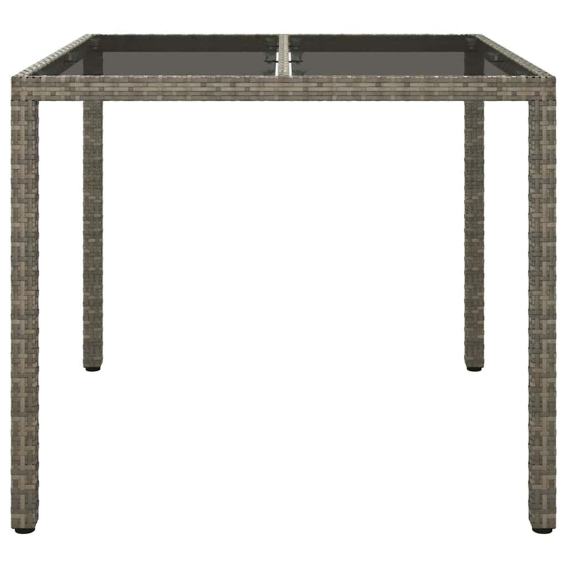 vidaXL Kerti Étkezőasztal Szürke 90 x 90 x 75 cm Poli rattan
