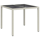vidaXL Kerti Asztal Fehér 90 x 90 x 75 cm polirattan