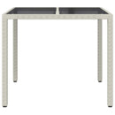 vidaXL Kerti Asztal Fehér 90 x 90 x 75 cm polirattan