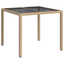 vidaXL Kerti Asztal Bézs 90 x 90 x 75 cm polirattan
