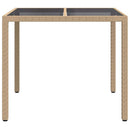 vidaXL Kerti Asztal Bézs 90 x 90 x 75 cm polirattan