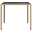 vidaXL Kerti Asztal Bézs 90 x 90 x 75 cm polirattan