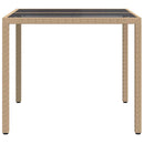 vidaXL Kerti Asztal Bézs 90 x 90 x 75 cm polirattan