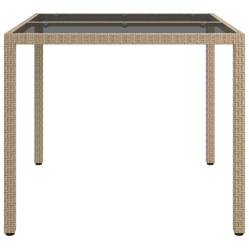 vidaXL Kerti Étkezőasztal Bézs 90 x 90 x 75 cm Poli rattan