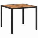 vidaXL Kerti Asztal Fekete 90 x 90 x 75 cm polirattan