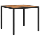 vidaXL Kerti Asztal Fekete 90 x 90 x 75 cm polirattan