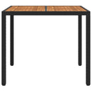 vidaXL Kerti Asztal Fekete 90 x 90 x 75 cm polirattan
