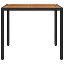 vidaXL Kerti Asztal Fekete 90 x 90 x 75 cm polirattan