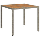 vidaXL Kerti Asztal Szürke 90 x 90 x 75 cm polirattan