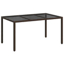 vidaXL Kerti Asztal Barna 150 x 90 x 75 cm polirattan
