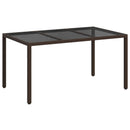 vidaXL Kerti Asztal Barna 150 x 90 x 75 cm polirattan