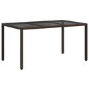vidaXL Kerti Asztal Barna 150 x 90 x 75 cm polirattan