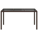 vidaXL Kerti Asztal Barna 150 x 90 x 75 cm polirattan