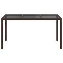 vidaXL Kerti Asztal Barna 150 x 90 x 75 cm polirattan