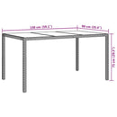 vidaXL Kerti Asztal Barna 150 x 90 x 75 cm polirattan