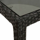 vidaXL Kerti Asztal Fekete 150 x 90 x 75 cm polirattan