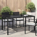 vidaXL Kerti Asztal Fekete 150 x 90 x 75 cm polirattan