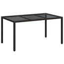 vidaXL Kerti Asztal Fekete 150 x 90 x 75 cm polirattan