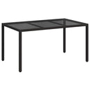 vidaXL Kerti Asztal Fekete 150 x 90 x 75 cm polirattan