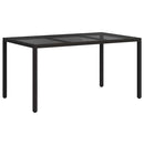 vidaXL Kerti Asztal Fekete 150 x 90 x 75 cm polirattan