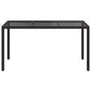 vidaXL Kerti Étkezőasztal Fekete 150 x 90 x 75 cm Poli rattan