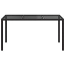 vidaXL Kerti Asztal Fekete 150 x 90 x 75 cm polirattan