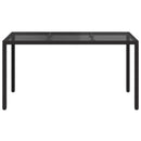 vidaXL Kerti Asztal Fekete 150 x 90 x 75 cm polirattan