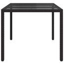 vidaXL Kerti Asztal Fekete 150 x 90 x 75 cm polirattan