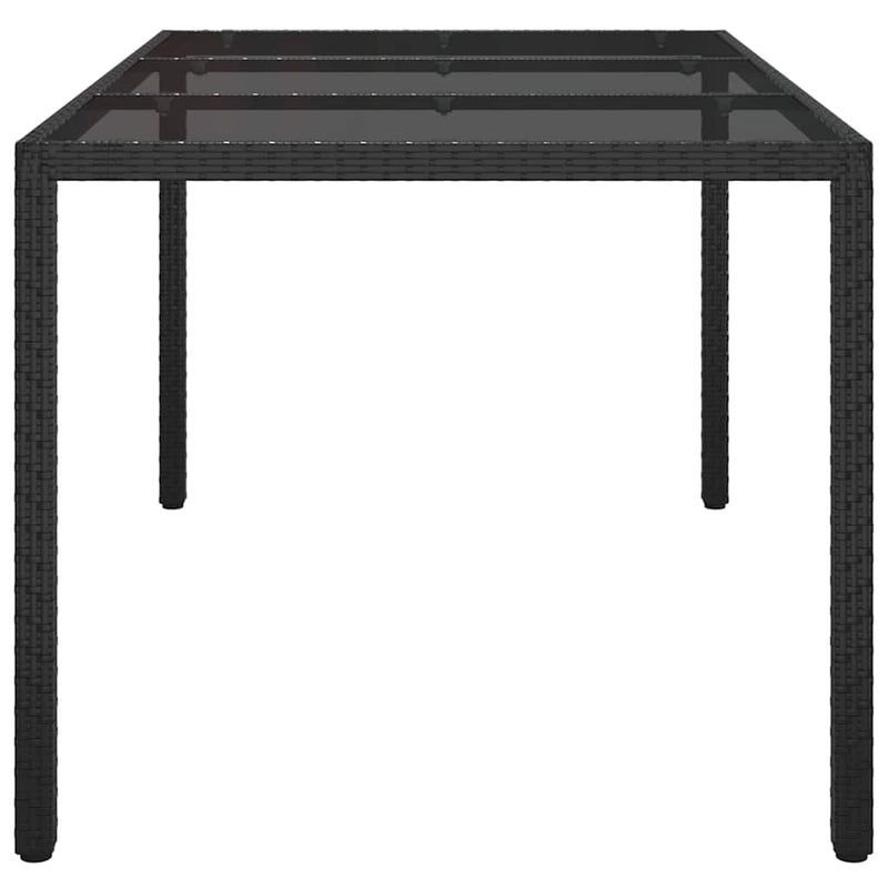 vidaXL Kerti Étkezőasztal Fekete 150 x 90 x 75 cm Poli rattan