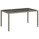 vidaXL Kerti Asztal Szürke 150 x 90 x 75 cm polirattan