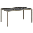 vidaXL Kerti Asztal Szürke 150 x 90 x 75 cm polirattan
