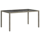 vidaXL Kerti Asztal Szürke 150 x 90 x 75 cm polirattan