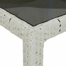 vidaXL Kerti Asztal Fehér 150 x 90 x 75 cm polirattan