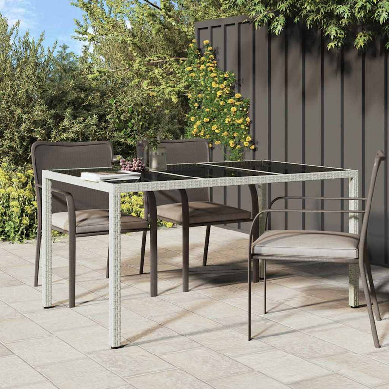 vidaXL Kerti Étkezőasztal Fehér 150 x 90 x 75 cm Poli rattan