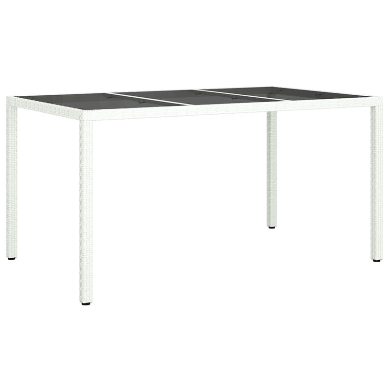 vidaXL Kerti Étkezőasztal Fehér 150 x 90 x 75 cm Poli rattan