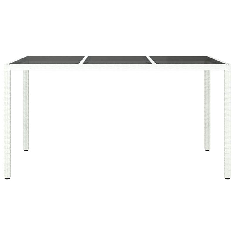 vidaXL Kerti Étkezőasztal Fehér 150 x 90 x 75 cm Poli rattan