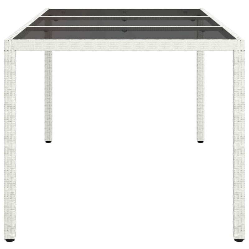 vidaXL Kerti Étkezőasztal Fehér 150 x 90 x 75 cm Poli rattan