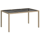 vidaXL Kerti Asztal Bézs 150 x 90 x 75 cm polirattan