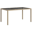 vidaXL Kerti Asztal Bézs 150 x 90 x 75 cm polirattan
