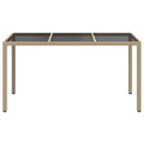 vidaXL Kerti Asztal Bézs 150 x 90 x 75 cm polirattan